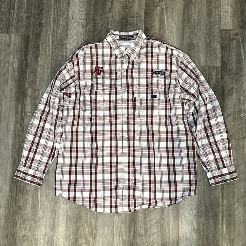 Columbia Men's Maroon Plaid Shirt
